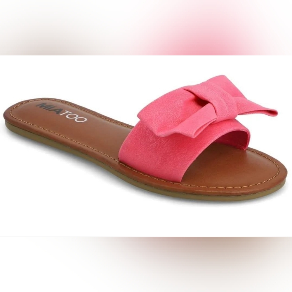 Women's Pink Bow Slide Sandals
